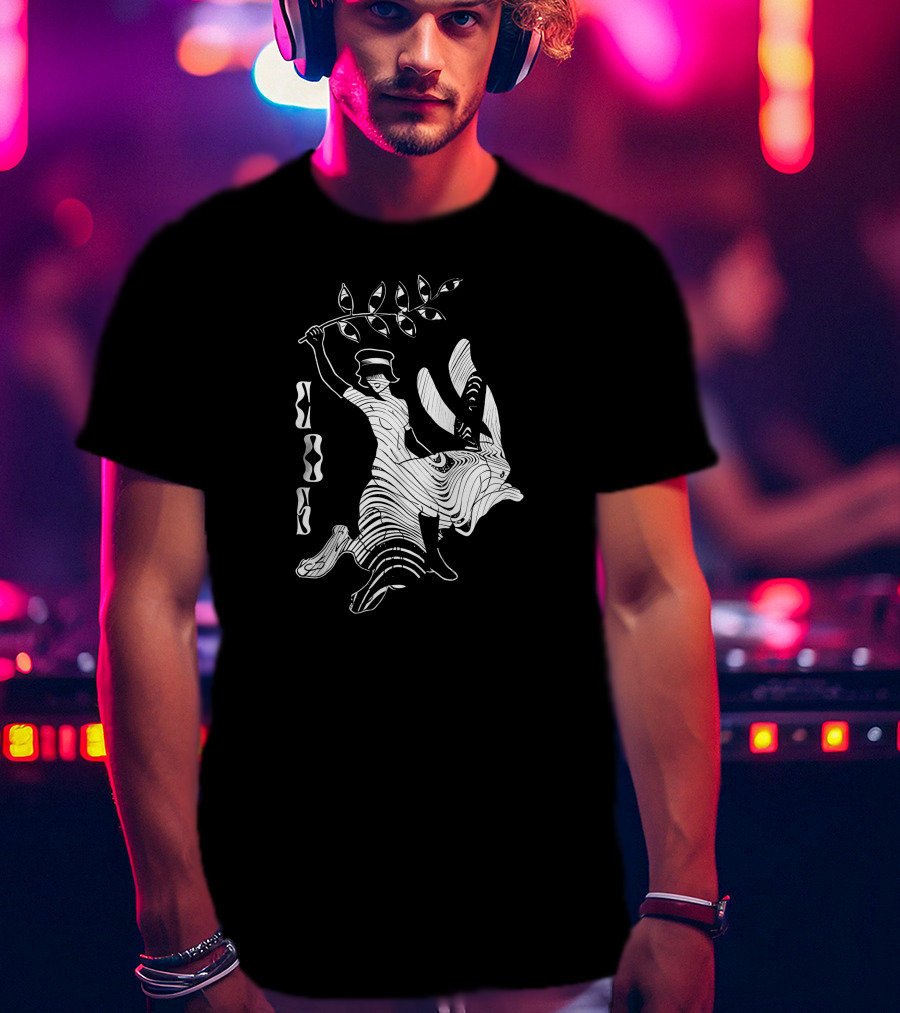 Cossylvan Cos Rider Bigcartel Merch Woman On Rabbit With Branch T-Shirt