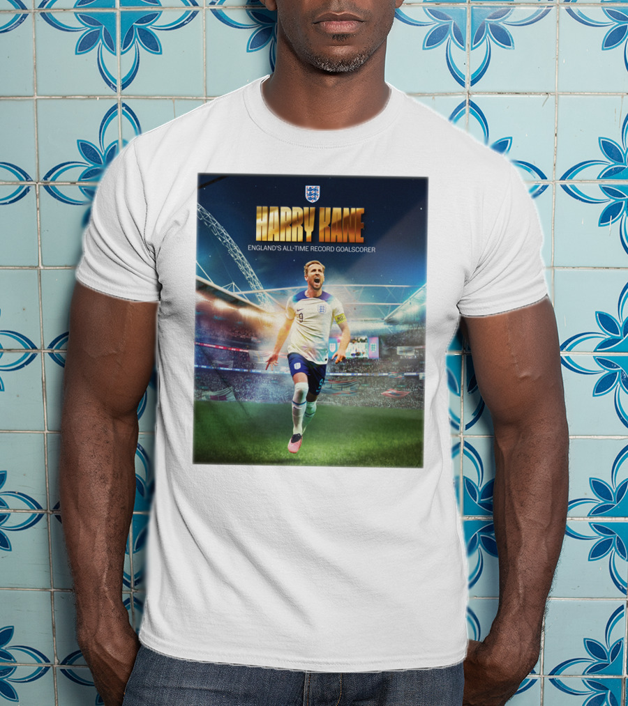Harry Kane England's All-Time Record Goalscorer Wembley Stadium Celebration Footballer T-Shirt