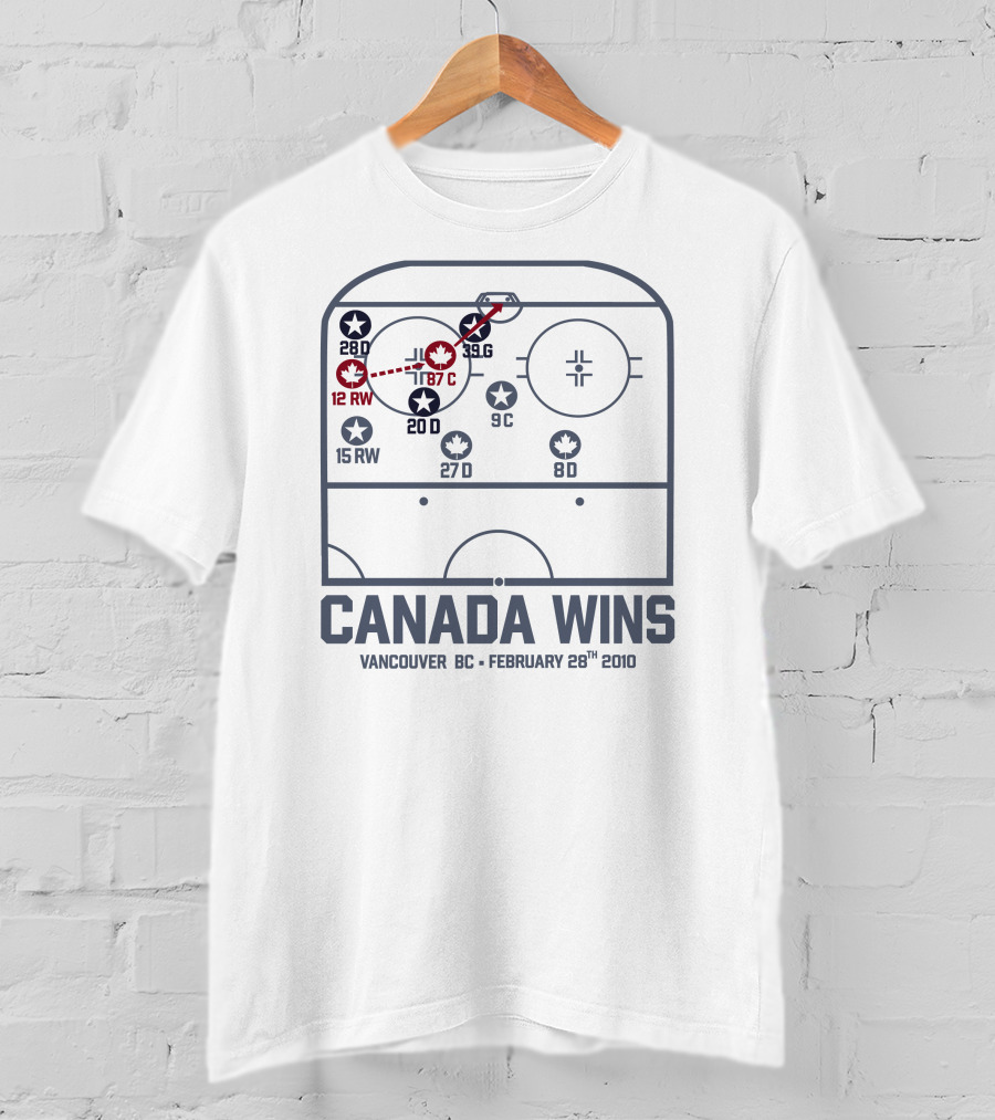 Canada Wins Vancouver BC February 28Th 2010 Hockey Rink Strategy Map T-Shirt