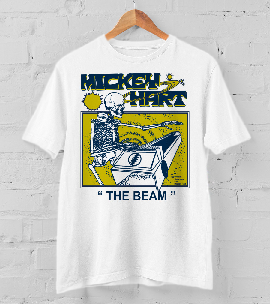 Mickey Hart The Beam Skeleton Playing Cosmic Instrument Online Ceramics T-Shirt