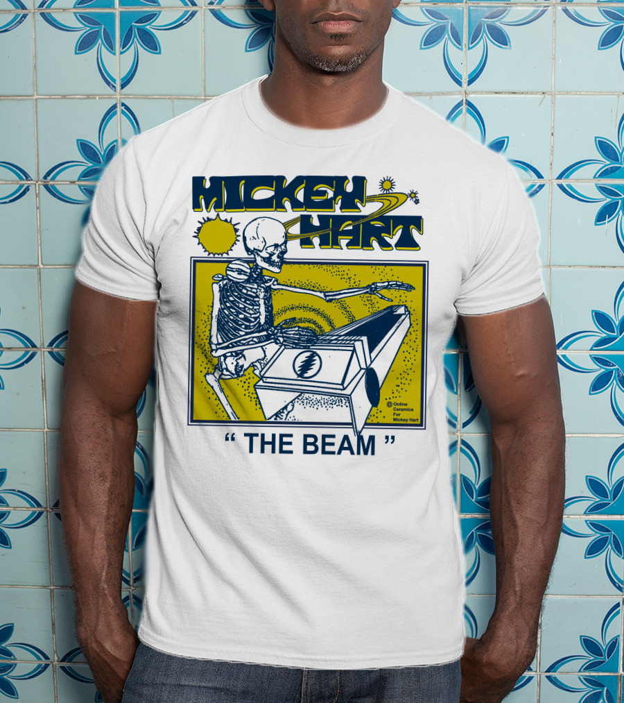 Mickey Hart The Beam Skeleton Playing Cosmic Instrument Online Ceramics T-Shirt