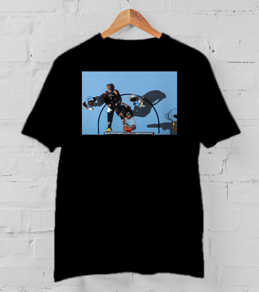 Russell Westbrook Dunk Action Shot Against Grizzlies In First Half T-Shirt