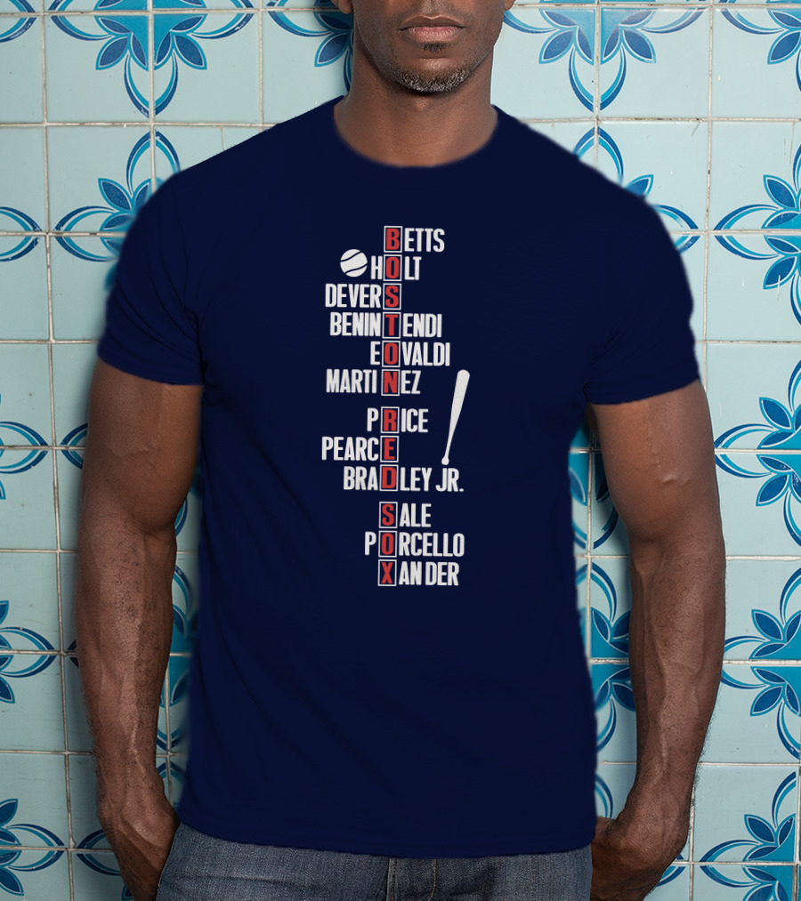 Boston Red Sox Betts Holt Devers Benintendi Eovaldi Martinez Price Pearce Bradley Jr. Sale Porcello Xander T-Shirt