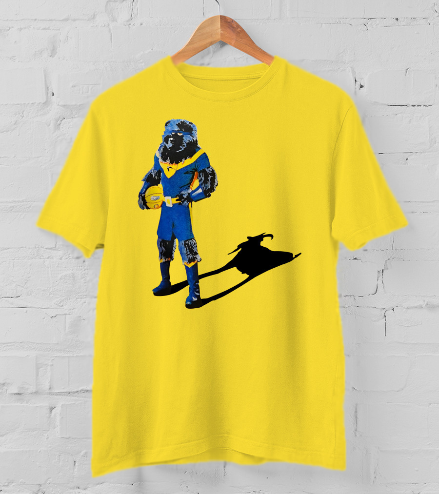 Memphis Grizzlies Bear With Superhero Goat Shadow Holding Basketball T-Shirt