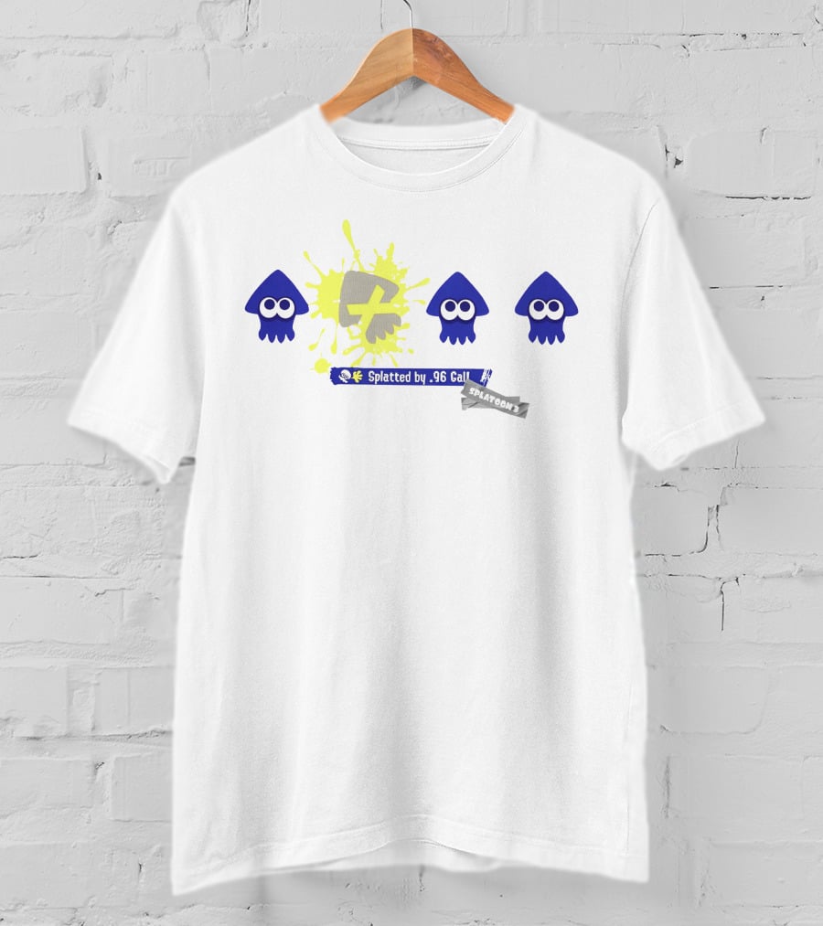 Splatted By .96 Call Splatoon 3 Iconic Squid Ink Splat T-Shirt