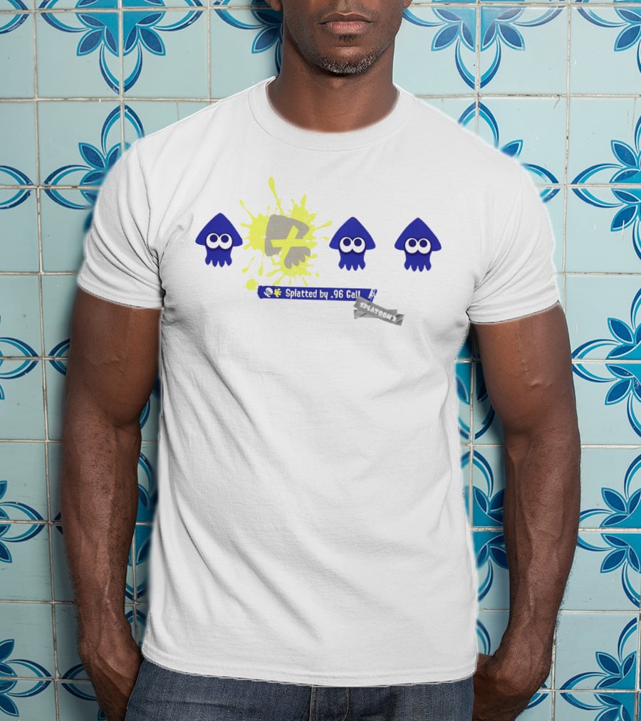 Splatted By .96 Call Splatoon 3 Iconic Squid Ink Splat T-Shirt