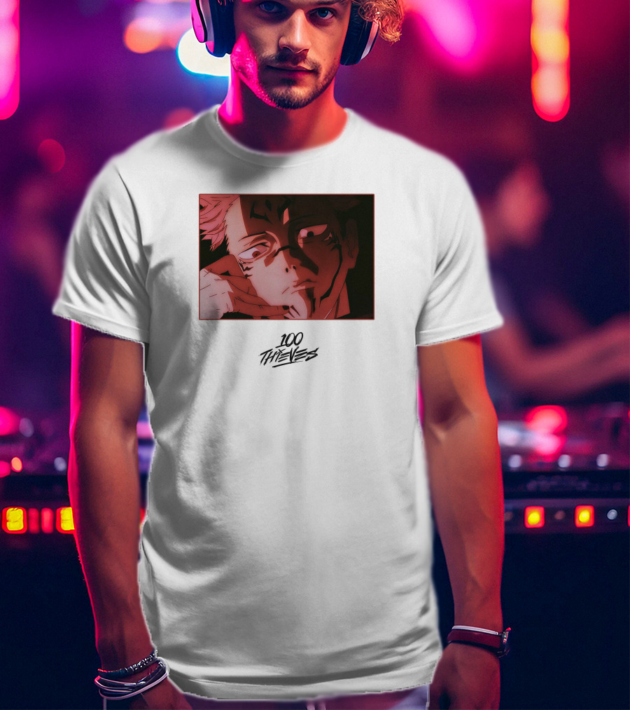 100 Thieves Sukuna Anime Character T-Shirt