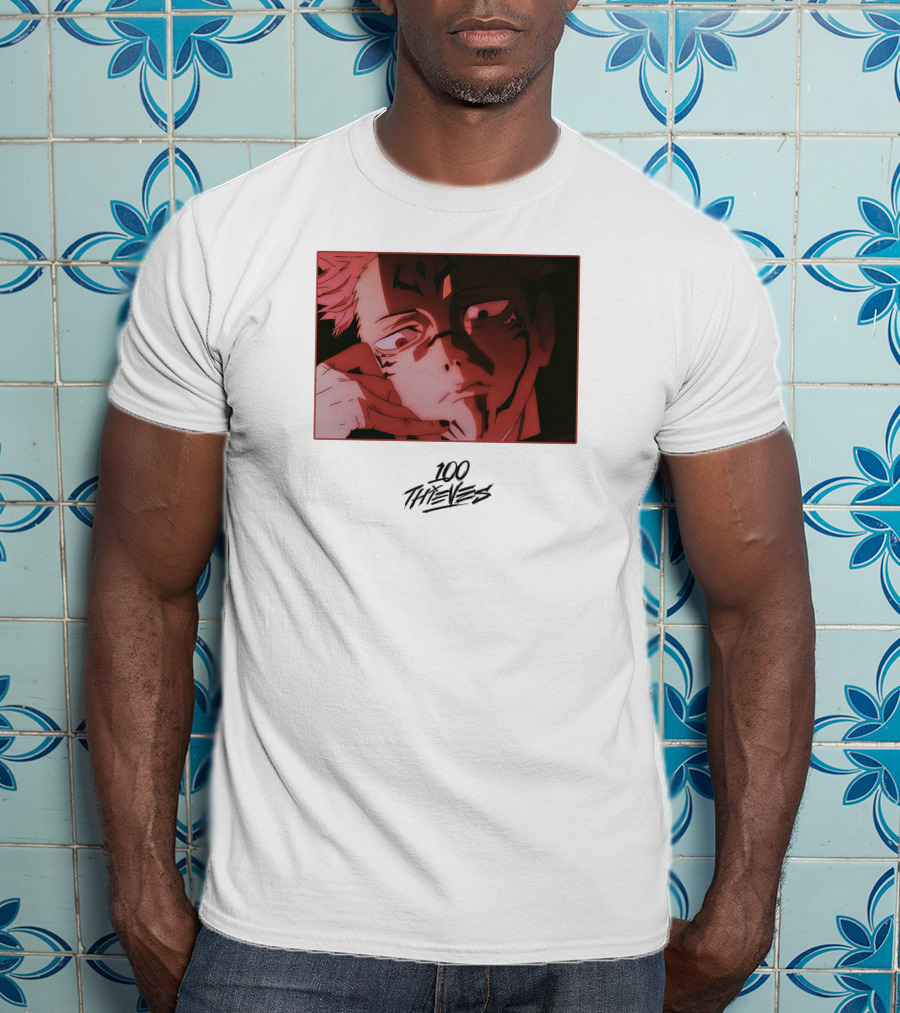100 Thieves Sukuna Anime Character T-Shirt