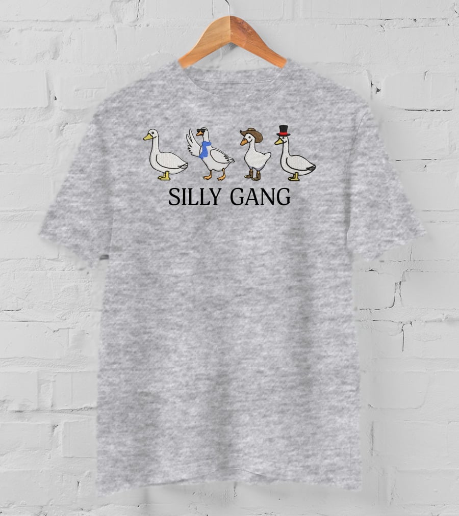Silly Gang Ducks With Cowboy Hat And Top Hat T-Shirt