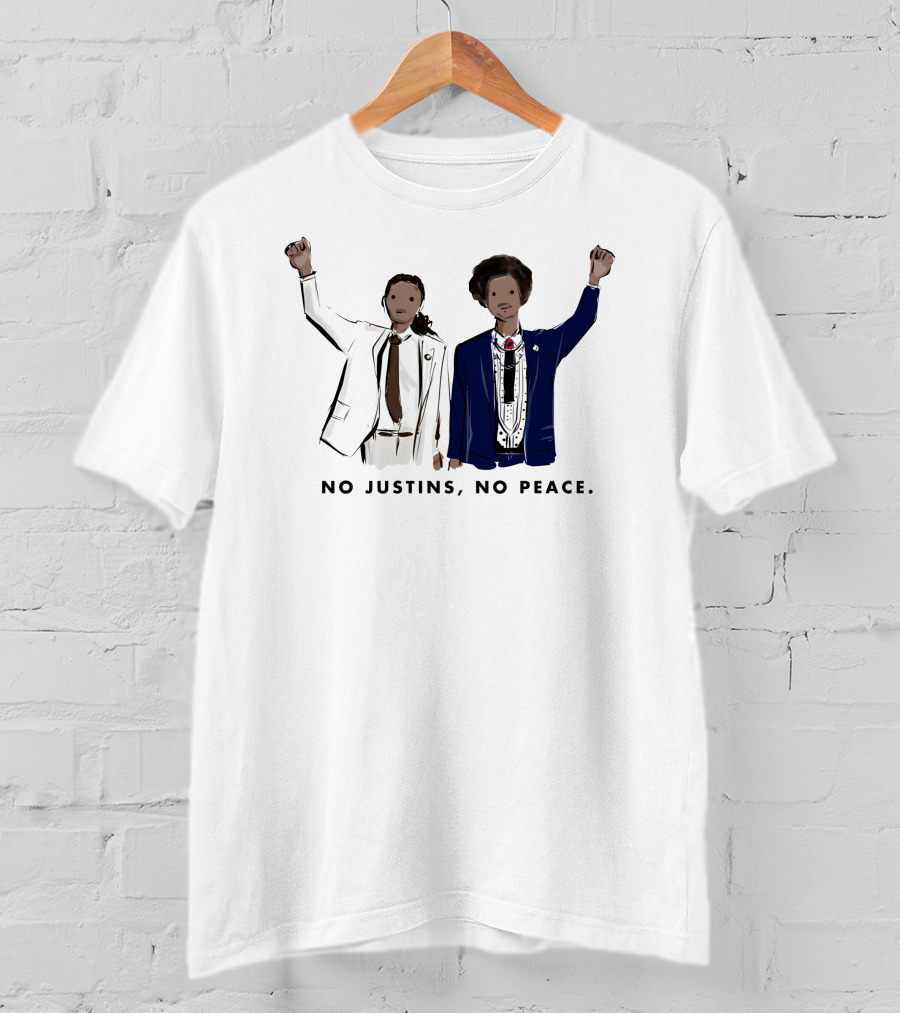 No Justins No Peace Raising Fists T-Shirt