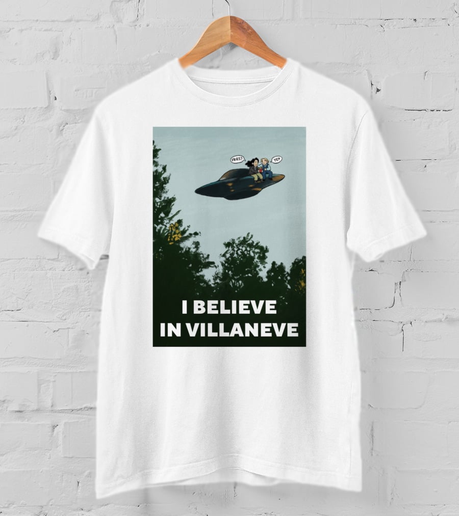 I Believe In Villaneve Trees UFO Scully Mulder Speech Bubbles T-Shirt