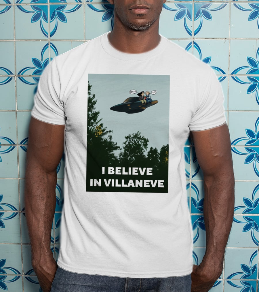 I Believe In Villaneve Trees UFO Scully Mulder Speech Bubbles T-Shirt