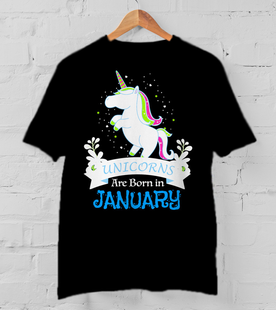 Christmas Unicorns Are Born In January T-Shirt