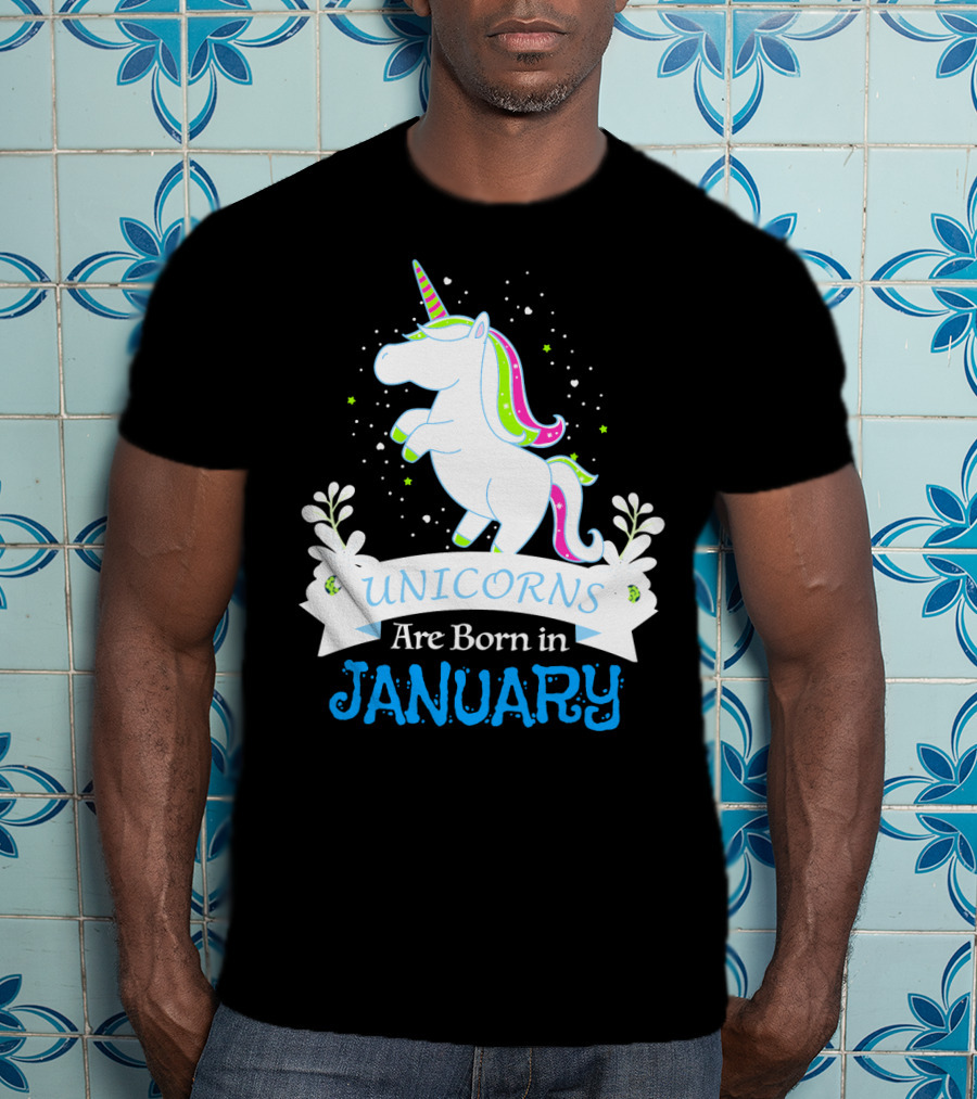 Christmas Unicorns Are Born In January T-Shirt