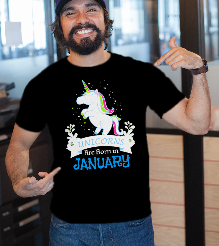 Christmas Unicorns Are Born In January T-Shirt