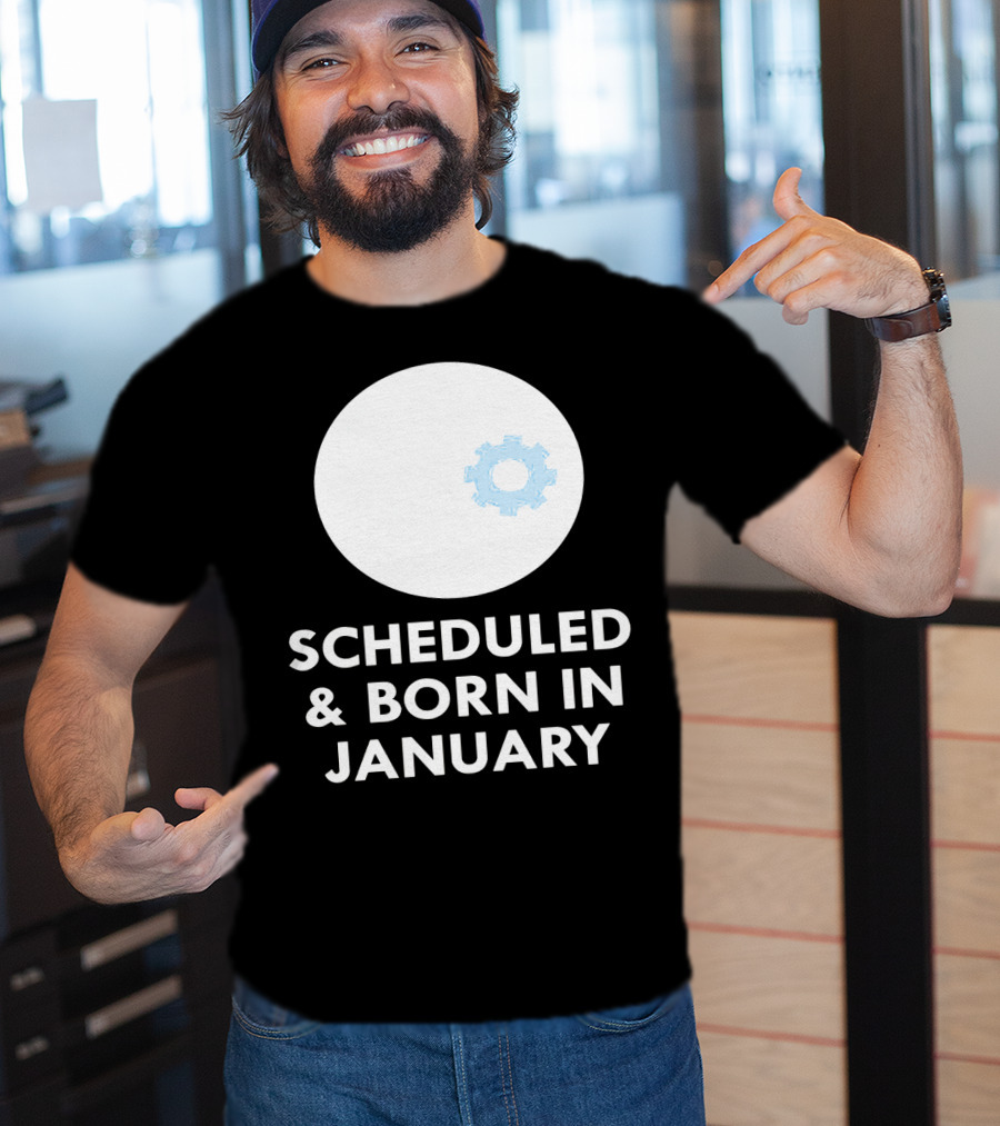 Scheduled And Born In January Engineer Kid Gear T-Shirt