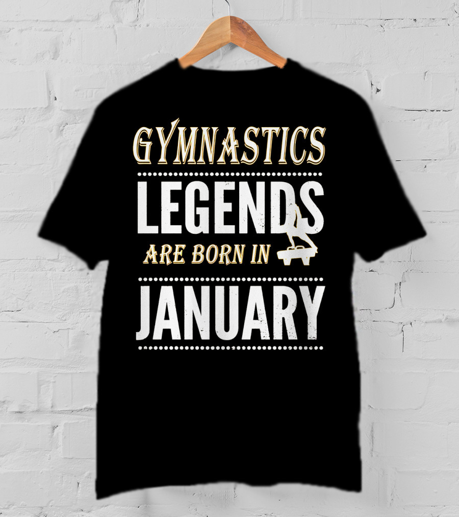 Gymnastics Legends Born In January With Balance Beam T-Shirt