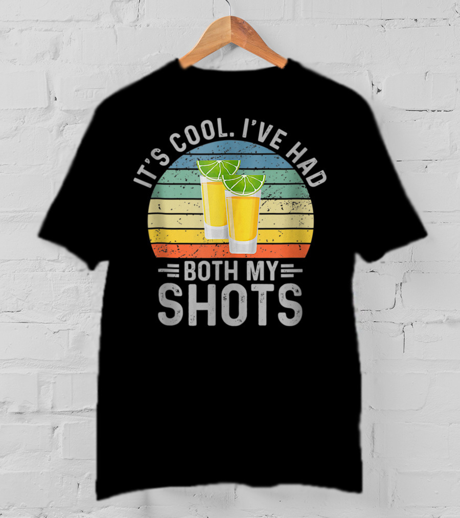 It's Cool I've Had Both My Shots Retro Sunset Lime Shot Glasses T-Shirt