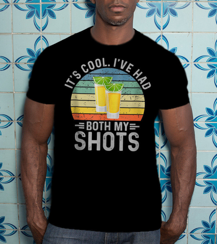 It's Cool I've Had Both My Shots Retro Sunset Lime Shot Glasses T-Shirt