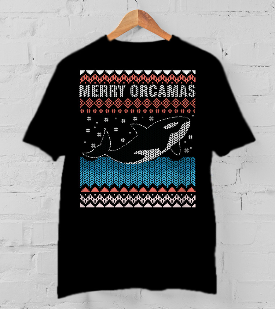 Merry Orcamas Ugly Christmas Orca Killer Whale T-Shirt