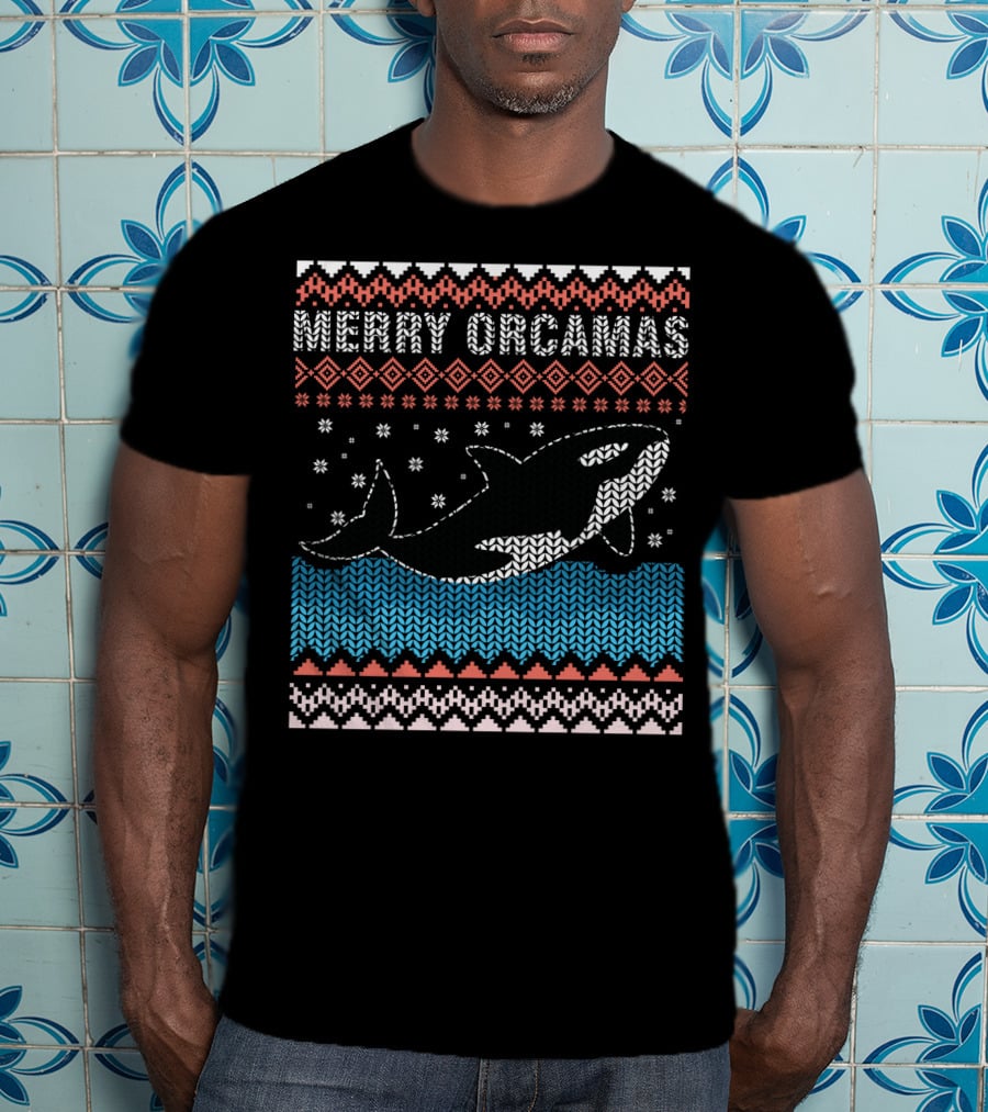 Merry Orcamas Ugly Christmas Orca Killer Whale T-Shirt