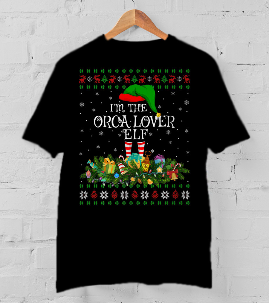 I'm The Orca Lover Elf Christmas Matching Family Ugly Premium T-Shirt
