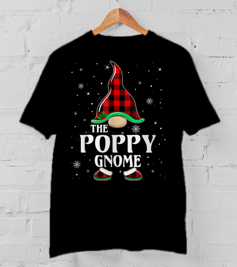 The Poppy Gnome Buffalo Plaid Christmas T-Shirt