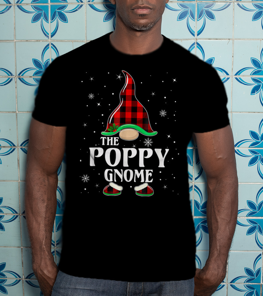 The Poppy Gnome Buffalo Plaid Christmas T-Shirt