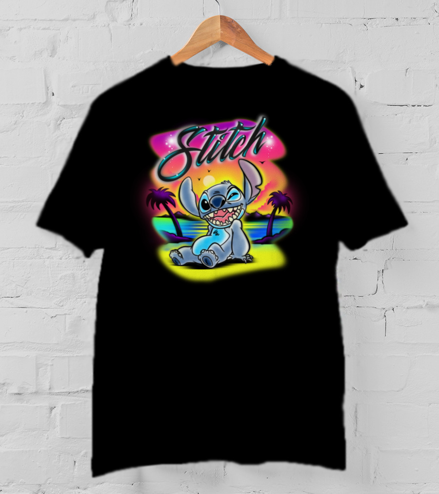 Stitch Sunset Tropical Vibes Disney Pullover B07JZ6L8GY T-Shirt
