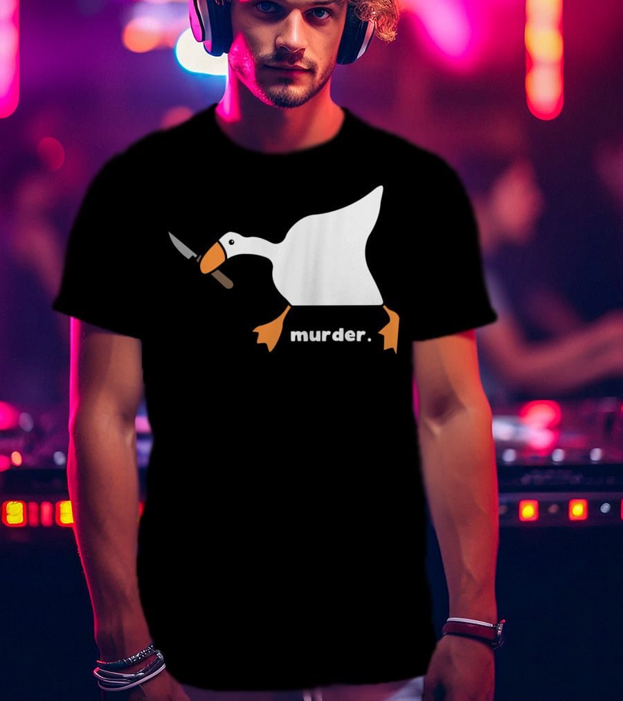 Murder Goose With Knife Funny T-Shirt