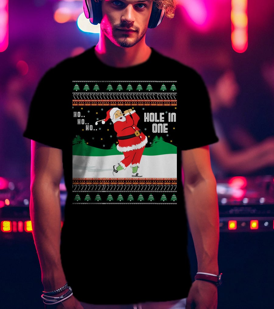 Ho Ho Ho Santa Hole In One Golf Jumper T-Shirt