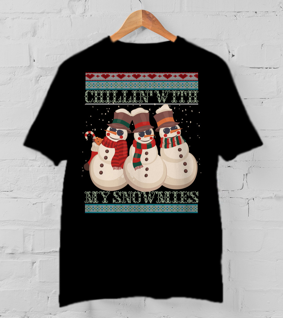 Chillin' With My Snowmies Hanes Men's Comfortwash Garment Dyed T-Shirt