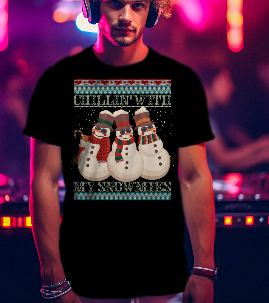 Chillin' With My Snowmies Hanes Men's Comfortwash Garment Dyed T-Shirt
