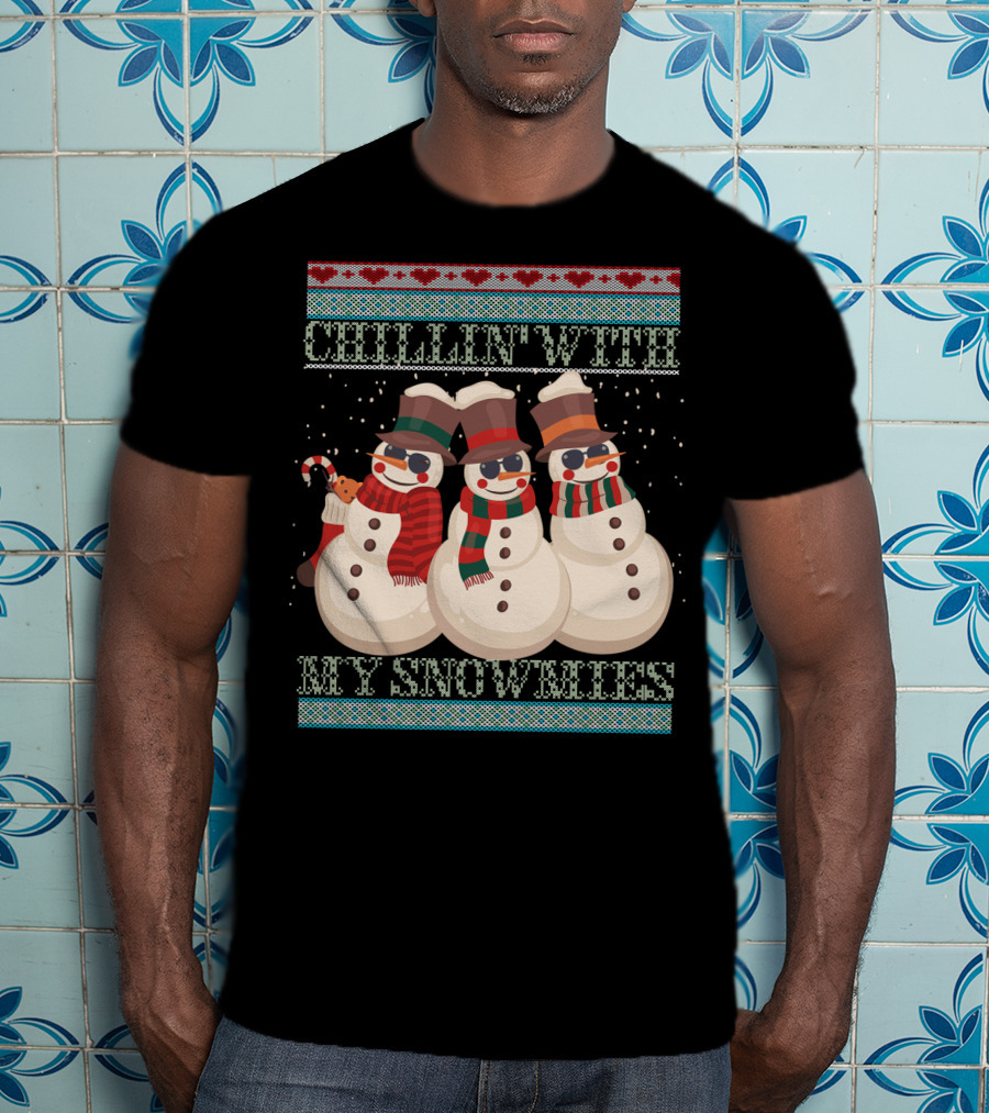 Chillin' With My Snowmies Hanes Men's Comfortwash Garment Dyed T-Shirt