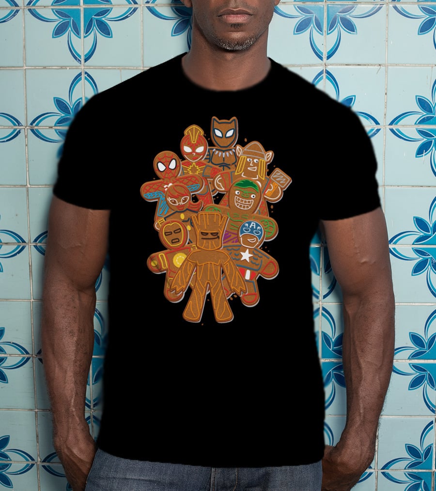 Marvel Avengers Gingerbread Cookies Heroes Collection T-Shirt