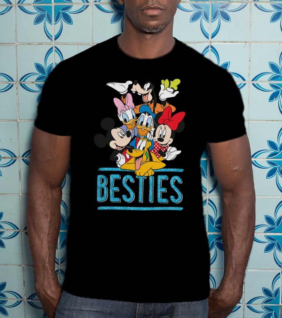 Disney Besties Mickey Minnie Donald Daisy Goofy Pluto T-Shirt