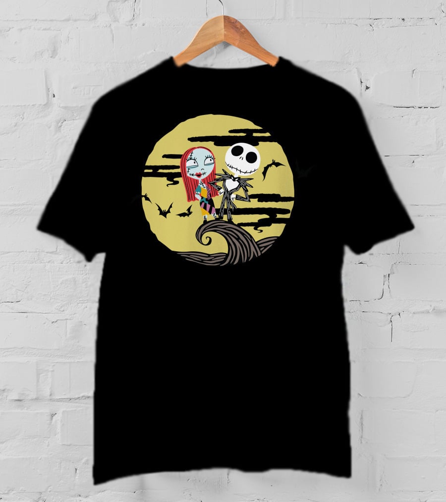Disney Jack And Sally Moment Halloween Moon Scene T-Shirt