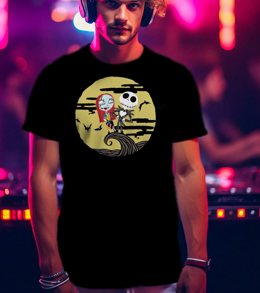 Disney Jack And Sally Moment Halloween Moon Scene T-Shirt