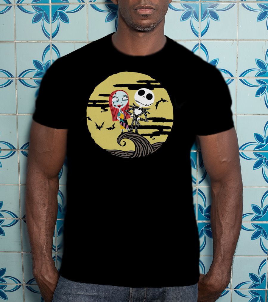 Disney Jack And Sally Moment Halloween Moon Scene T-Shirt