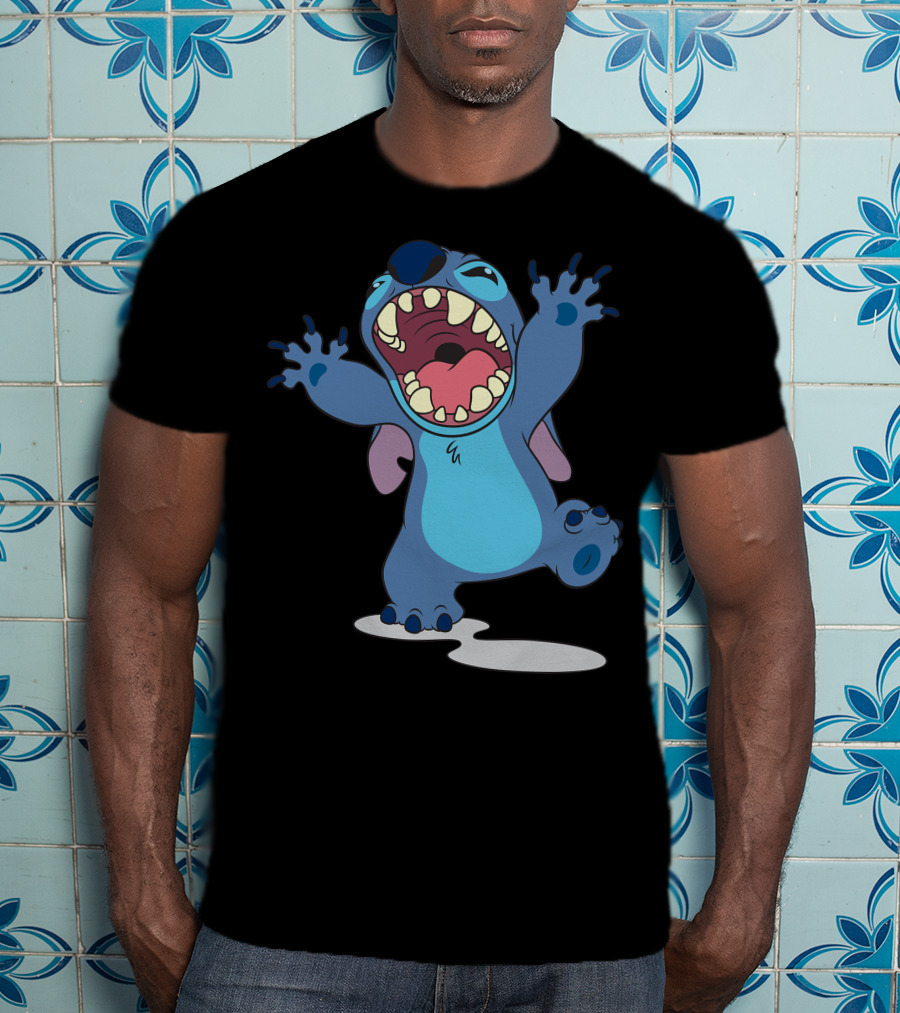 Disney Lilo And Stitch Energetic Roar Character Image T-Shirt