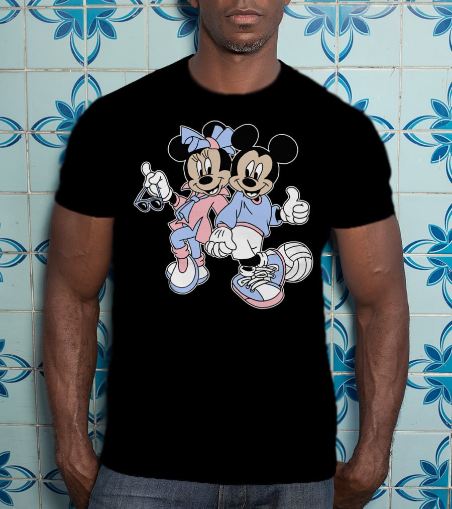 Disney Mickey And Minnie Volleyball Sports Duo T-Shirt