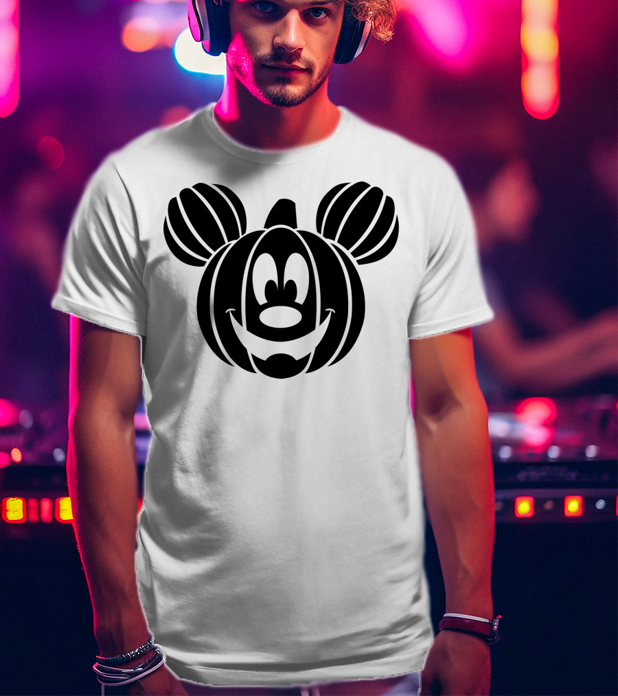 Disney Mickey Mouse Halloween Pumpkin Face T-Shirt