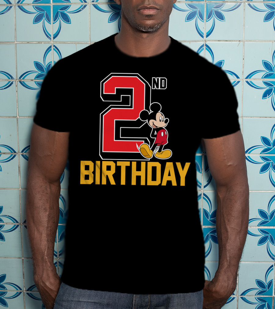 Mickey Mouse 2nd Birthday Celebration With Disney Themes T-Shirt
