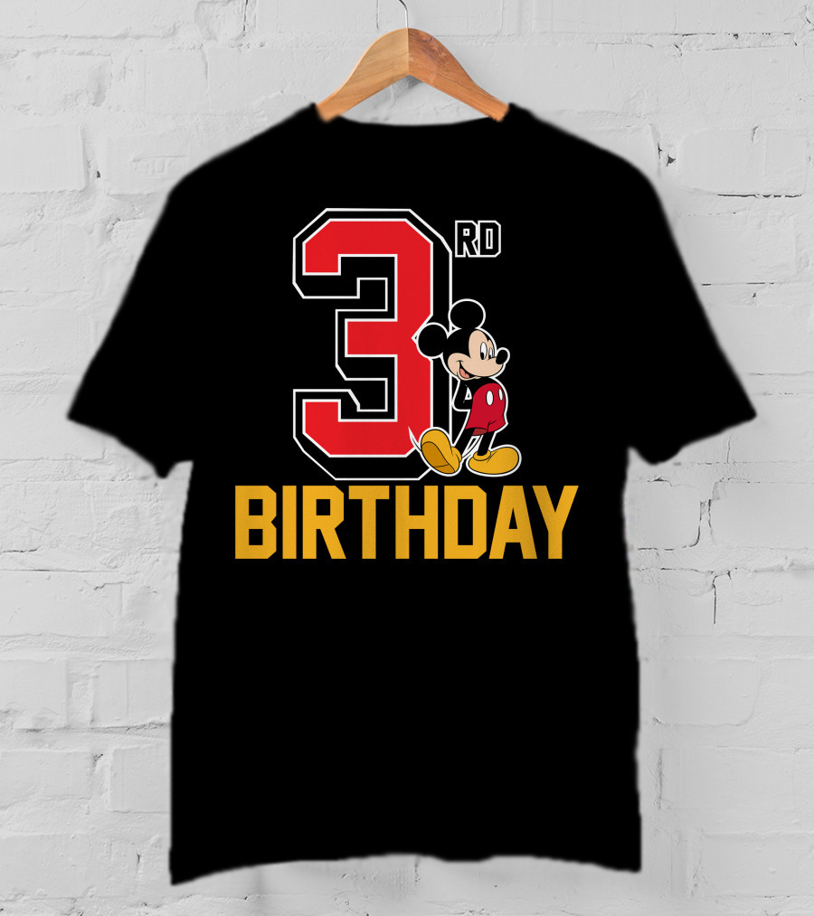 Mickey Mouse 3rd Birthday Celebration With Disney Style And Classic T-Shirt