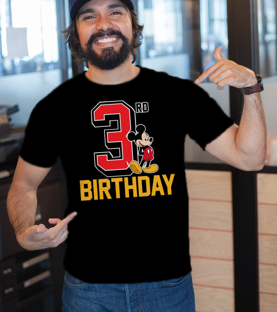 Mickey Mouse 3rd Birthday Celebration With Disney Style And Classic T-Shirt