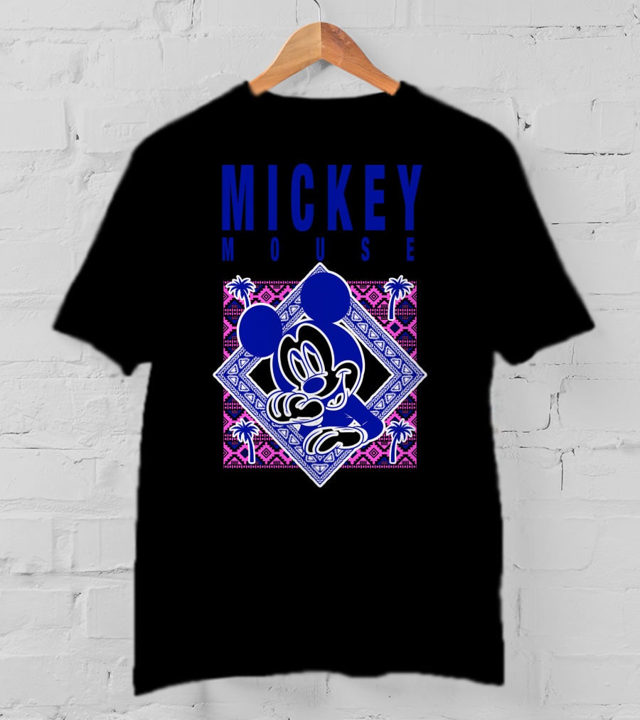 Mickey Mouse Neon Aztec Pattern Palms T-Shirt