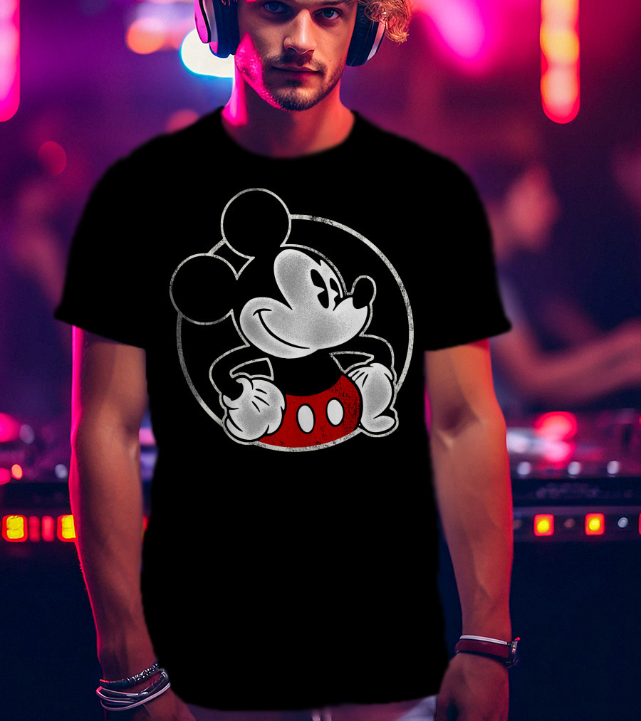 Disney Mickey Mouse Classic Retro Circle T-Shirt