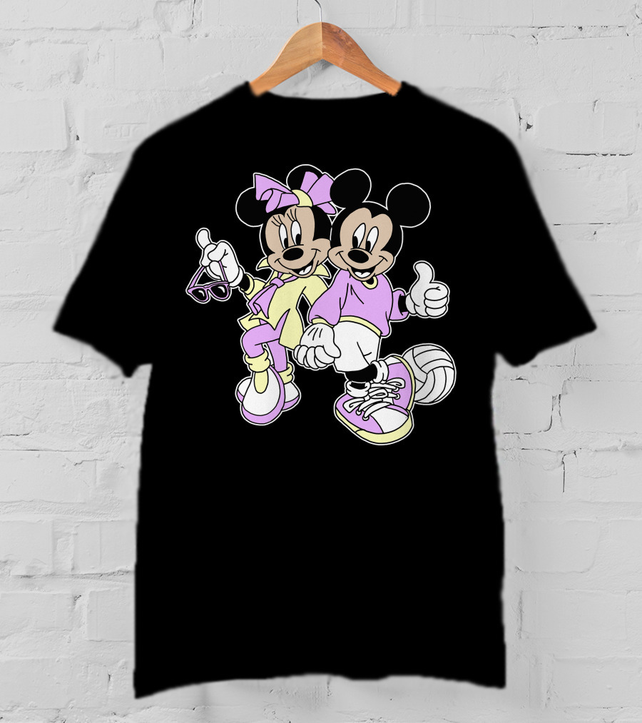Disney Mickey Mouse Minnie Mouse 80s Fashion T-Shirt