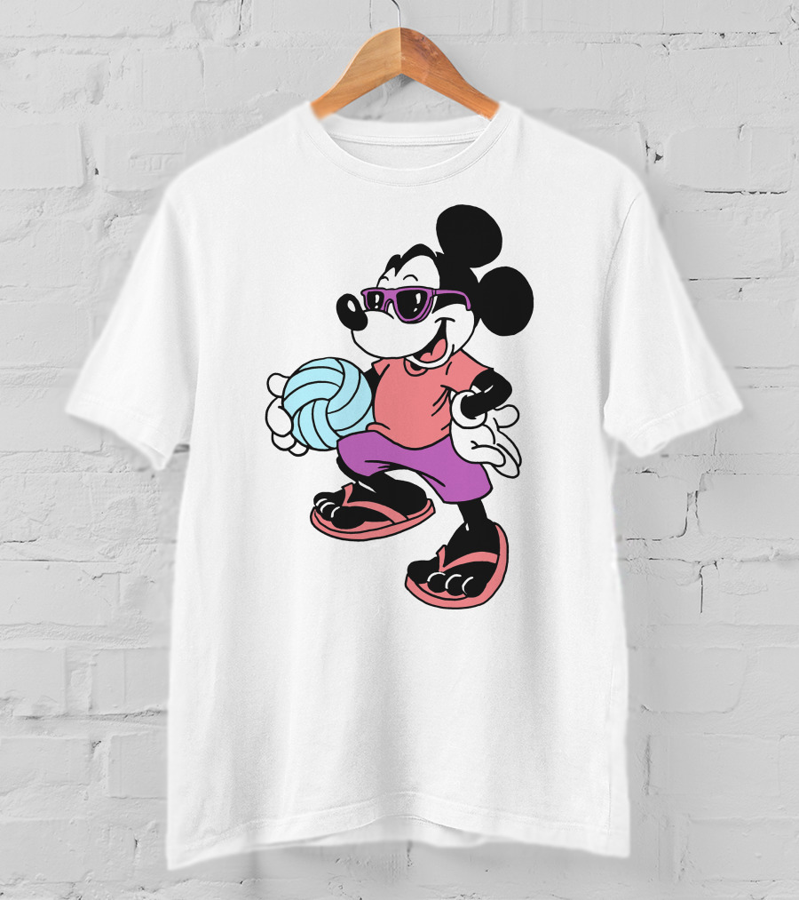Disney Mickey Mouse Sunglasses Volleyball Playa Vibes T-Shirt