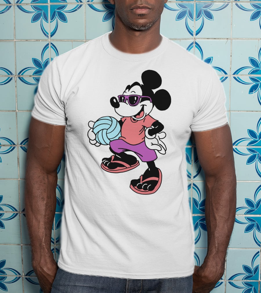 Disney Mickey Mouse Sunglasses Volleyball Playa Vibes T-Shirt